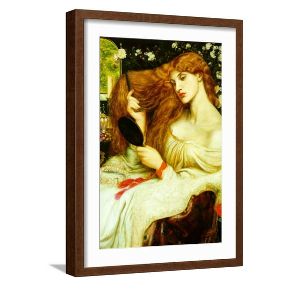 Art.com Lady Lilith Art Print by Dante Gabriel Rossetti, Brown Frame Wall Art, 17" x 23"