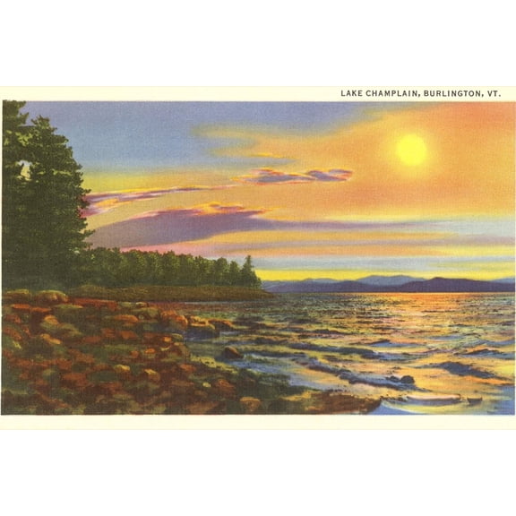 Art.com Lake Champlain, Burlington, Vermont Art Print, 36" x 24"