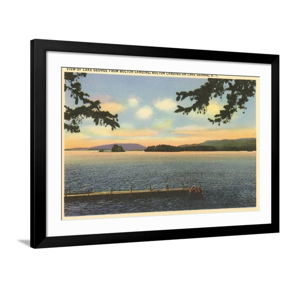 Art.com Lake George, New York Art Print, Black Frame Wall Art, 44" x 32"