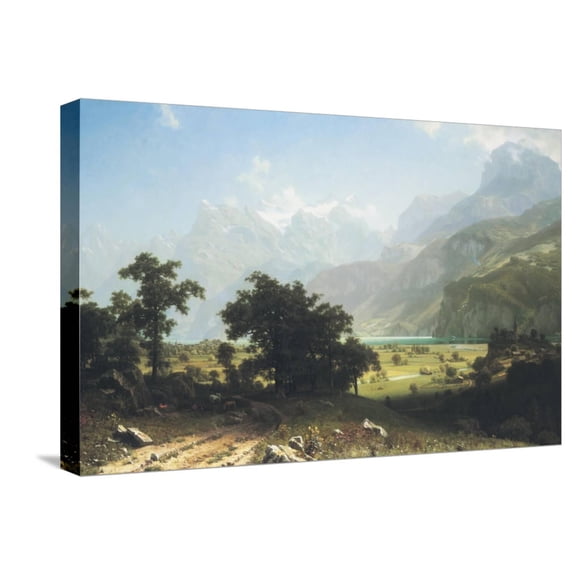 Art.com Lake Lucerne Stretched Canvas Print Wall Art by Albert Bierstadt, 24" x 16"