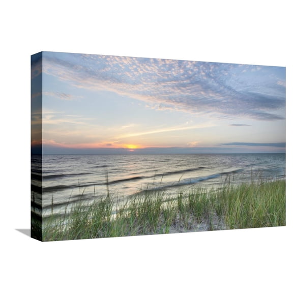 Art.com Lake Michigan Sunset III Stretched Canvas Print Wall Art by Alan Majchrowicz, 18" x 12"
