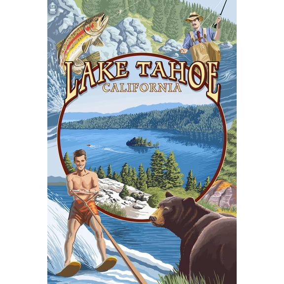 Art.com Lake Tahoe, CA Summer Views Art Print by Lantern Press, 12" x 18"