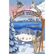 Art.com Lake Tahoe, CA Winter Views Art Print by Lantern Press, 12" x 18"