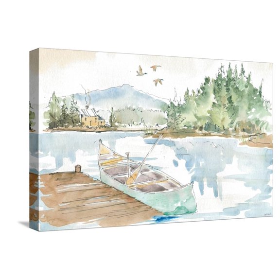 Art.com Lakehouse I Stretched Canvas Print Wall Art by Anne Tavoletti, 24" x 16"