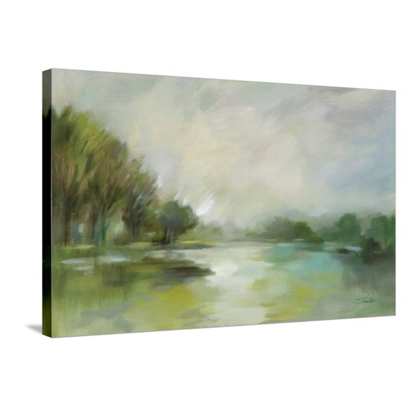 Art.com Lakeside Fog Stretched Canvas Print Wall Art by Silvia Vassileva, 36" x 24"