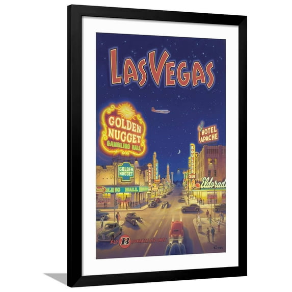 Art.com Las Vegas, Nevada Art Print by Kerne Erickson, Black Frame Wall Art, 32" x 44"
