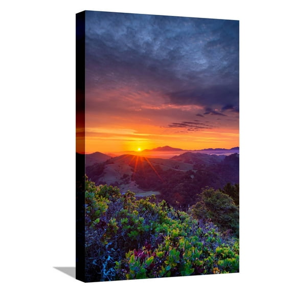 Art.com Late Spring Sunrise Magic, Mount Diablo, Lafayette, California, Oakland Stretched Canvas Print Wall Art by Vincent James, 12" x 18"