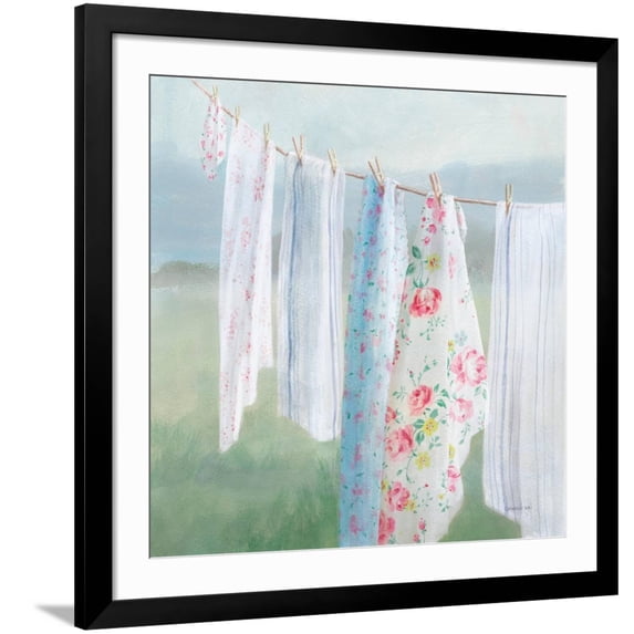 Art.com Laundry Day I Art Print by Danhui Nai, Black Frame Wall Art, 38" x 38"