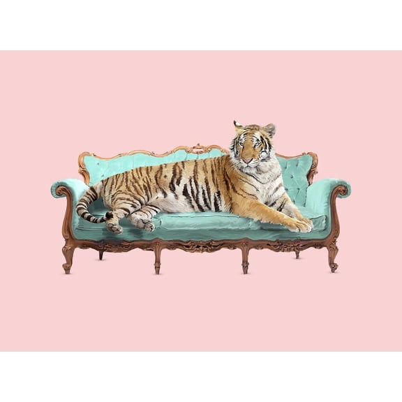 Art.com Lazy Tiger Art Print by Robert Farkas, 16" x 12"