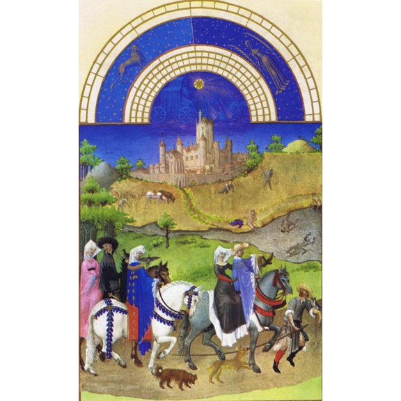 Art.com Le Tres Riches Heures Du Duc De Berry - August Art Print by Paul Herman & Jean Limbourg, 12" x 18"