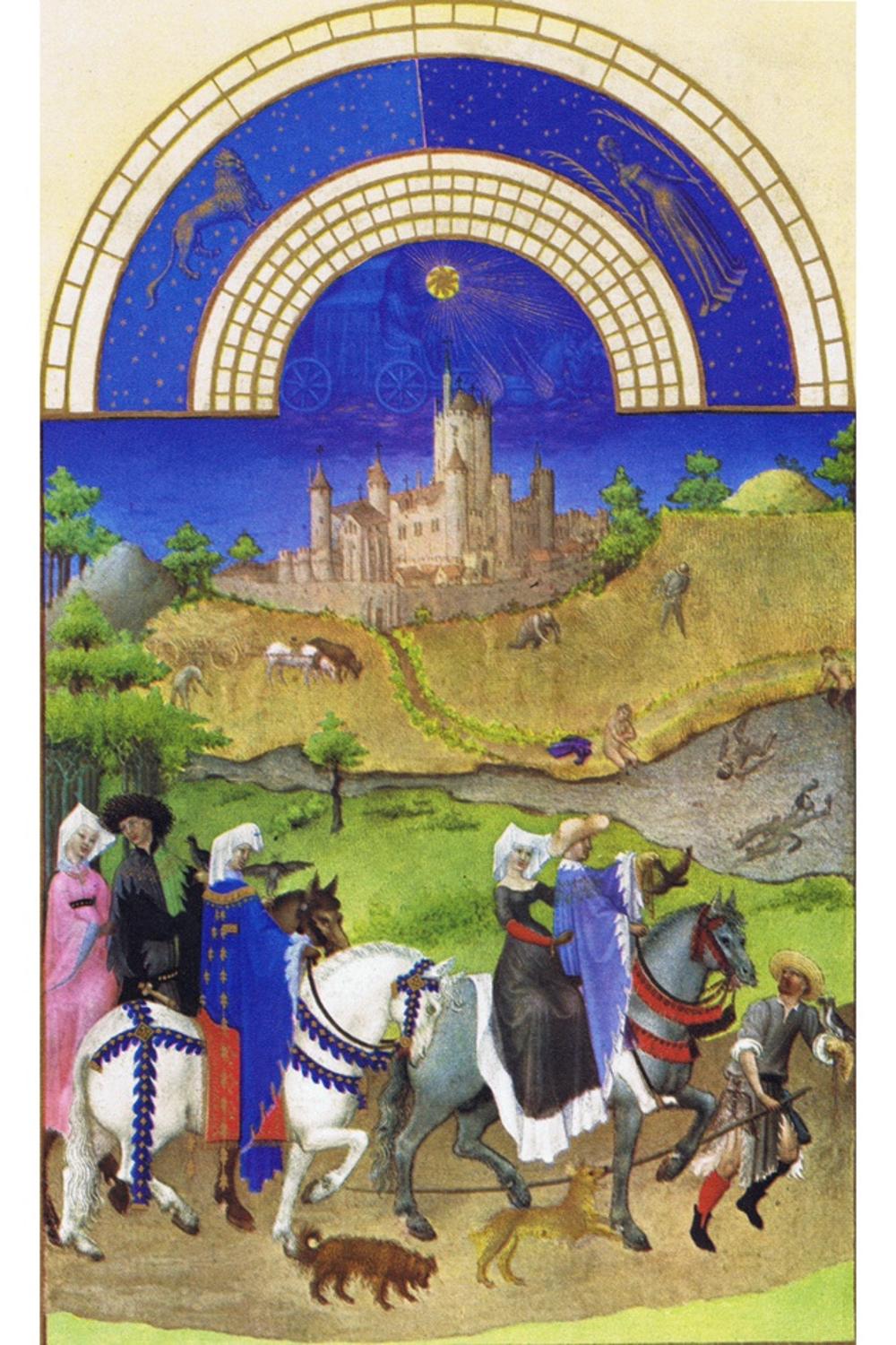 Art.com Le Tres Riches Heures Du Duc De Berry - August Art Print by Paul Herman & Jean Limbourg, 16" x 24"