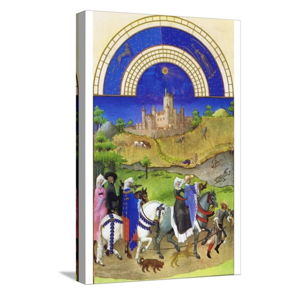 Art.com Le Tres Riches Heures Du Duc De Berry - August Stretched Canvas Print Wall Art by Paul Herman & Jean Limbourg, 12" x 18"