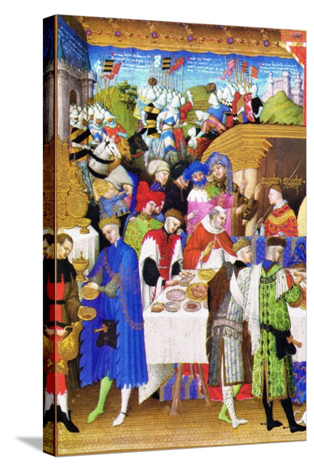 Art.com Le Tres Riches Heures Du Duc De Berry - January Stretched Canvas Print Wall Art by Paul Herman & Jean Limbourg, 16" x 24"