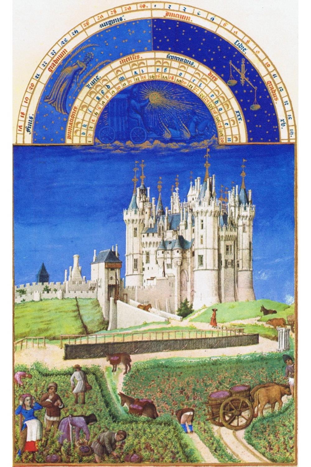 Art.com Le Tres Riches Heures Du Duc De Berry - September Art Print by Paul Herman & Jean Limbourg, 16" x 24"