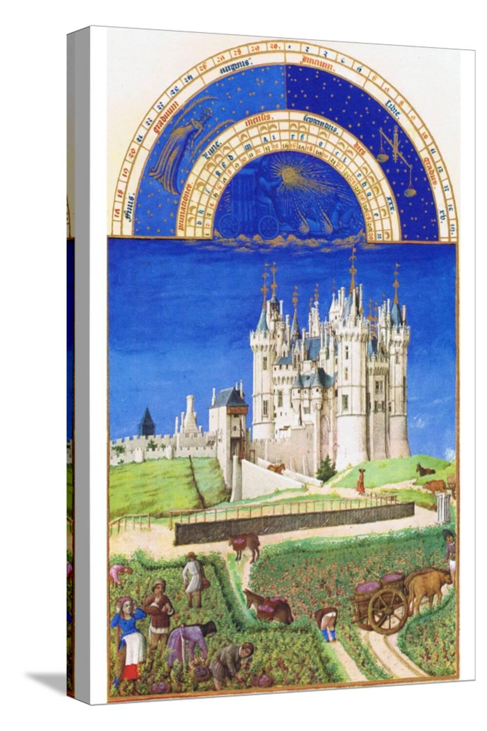 Art.com Le Tres Riches Heures Du Duc De Berry - September Stretched Canvas Print Wall Art by Paul Herman & Jean Limbourg, 12" x 18"