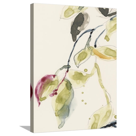 Art.com Leaf Branch Triptych I Stretched Canvas Print Wall Art by Jennifer Goldberger, 24" x 32"