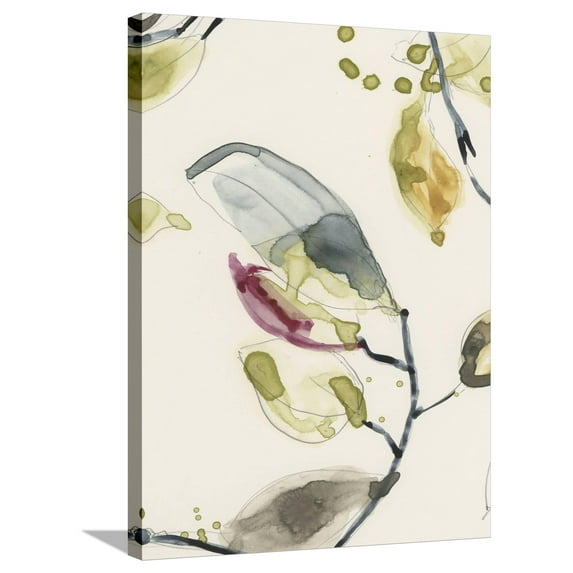 Art.com Leaf Branch Triptych II Stretched Canvas Print Wall Art by Jennifer Goldberger, 24" x 32"
