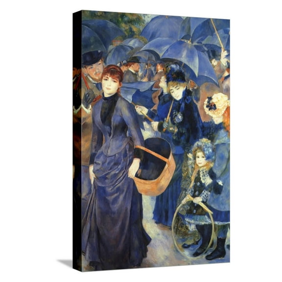 Art.com Les Para Pluies Stretched Canvas Print Wall Art by Pierre-Auguste Renoir, 12" x 18"