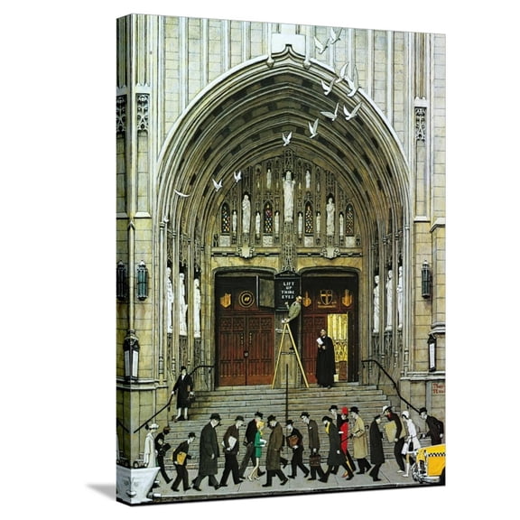 Art.com Lift Up Thine Eyes Stretched Canvas Print Wall Art by Norman Rockwell, 18" x 24"