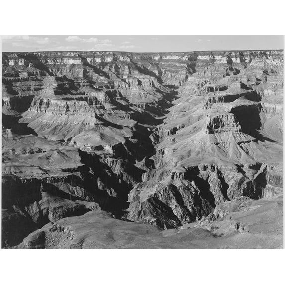 Art.com Lighter Shadows Grand Canyon National Park Arizona 1933-1942 Art Print by Ansel Adams, 24" x 18"