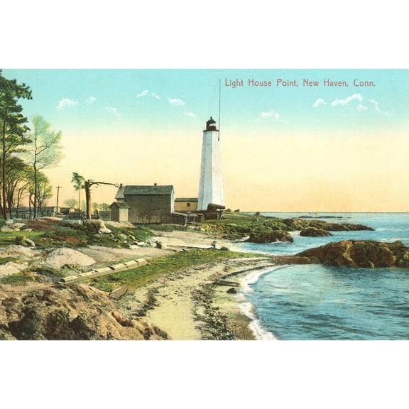 Art.com Lighthouse Point, New Haven, Connecticut Art Print, 18" x 12"