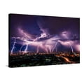thumbnail image 1 of Art.com Lightning Storm over City in Purple Light Stretched Canvas Print Wall Art by Vasin Lee, 36" x 24", 1 of 4