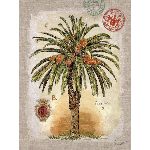 Art.com Linen Date Palm Tree Art Print by Chad Barrett, 12" x 16"