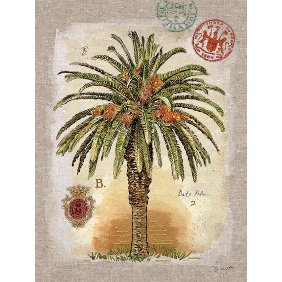 Art.com Linen Date Palm Tree Art Print by Chad Barrett, 12" x 16"