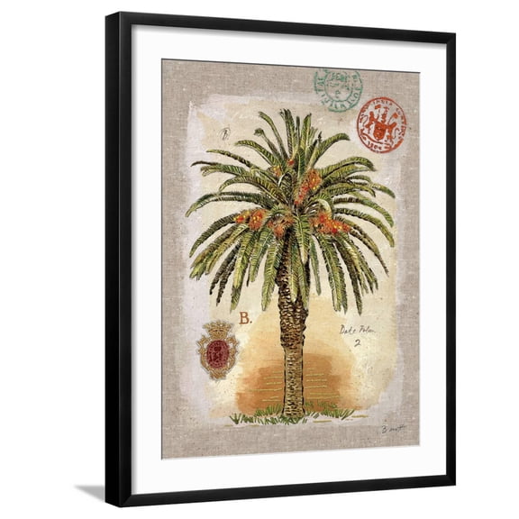 Art.com Linen Date Palm Tree Art Print by Chad Barrett, Black Frame Wall Art, 23" x 29"
