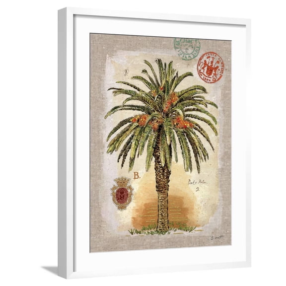 Art.com Linen Date Palm Tree Art Print by Chad Barrett, White Frame Wall Art, 23" x 29"