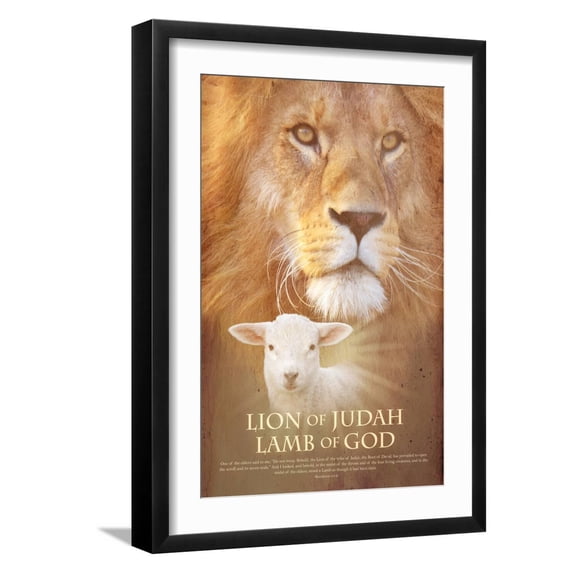 Art.com Lion of Judah Art Print, Black Frame Wall Art, 17" x 23"