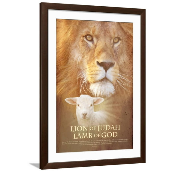 Art.com Lion of Judah Art Print, Brown Frame Wall Art, 32" x 44"
