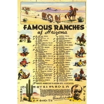 Art.com List of Famous Arizona Ranches with Brands Art Print, 12" x 18"