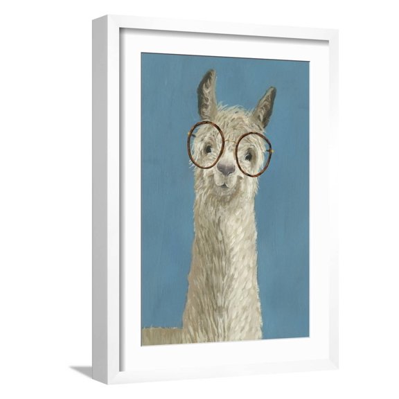 Art.com Llama Specs III Art Print by Victoria Borges, White Frame Wall Art, 17" x 23"