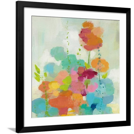 Art.com Longstem Bouquet II Square I Art Print by Silvia Vassileva, Black Frame Wall Art, 38" x 38"