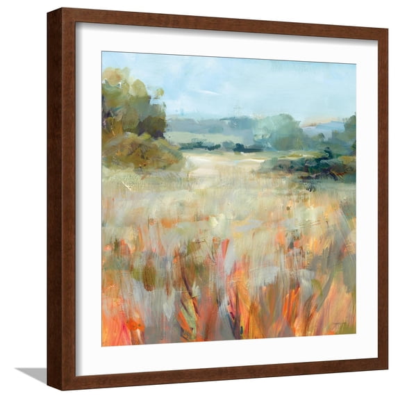 Art.com Lost in the Grasses Art Print by Danhui Nai, Brown Frame Wall Art, 21" x 21"