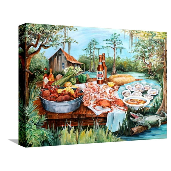 Art.com Louisiana Cajun Cooking Stretched Canvas Print Wall Art by Diane Millsap, 16" x 12"
