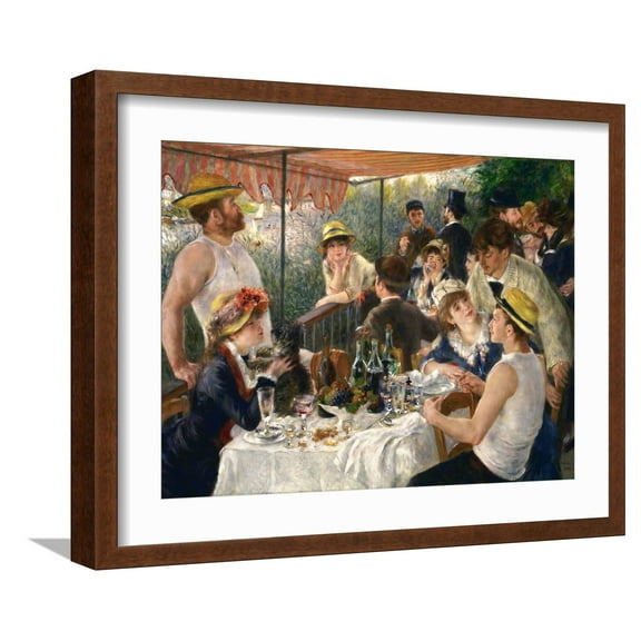 Art.com Luncheon of the Boating Party Giclee Print by Pierre-Auguste Renoir, Brown Frame Wall Art, 21" x 17"