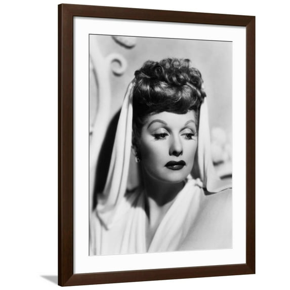 Art.com Lured, Lucille Ball, 1947 Photo, Brown Frame Wall Art, 32" x 40"