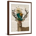 thumbnail image 1 of Art.com Mad Hatter Deer Art Print by Fab Funky, Brown Frame Wall Art, 23" x 29", 1 of 5