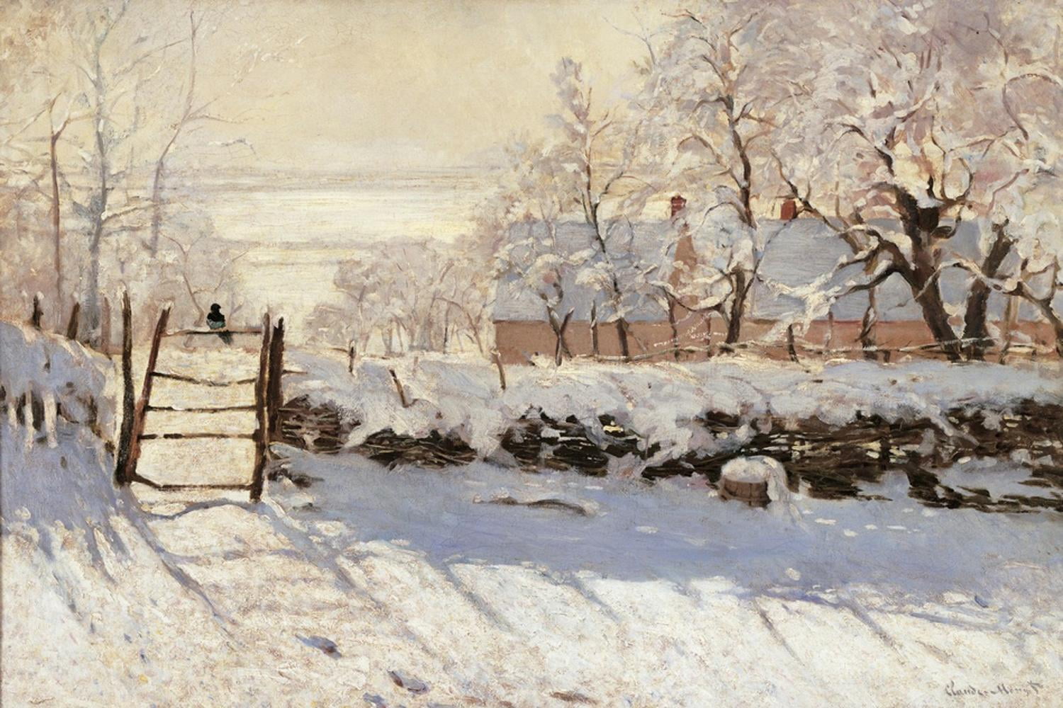 Claude Monet The Magpie Winter Landscape Canvas Art Print