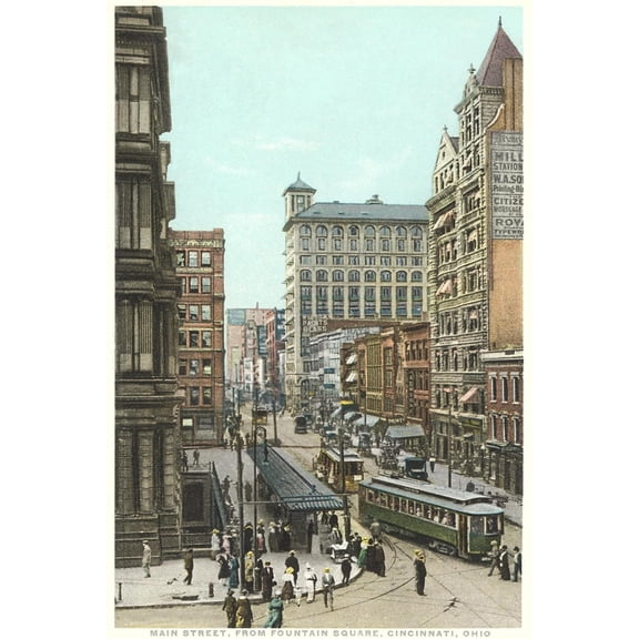 Art.com Main Street, Cincinnati Art Print, 12" x 18"