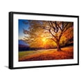 thumbnail image 1 of Art.com Majestic Alone Beech Tree on a Hill Slope with Sunny Beams at Mountain Valley. Dramatic Colorful Mo Photographic Print by Leonid Tit, Black Frame Wall Art, 29" x 21", 1 of 4