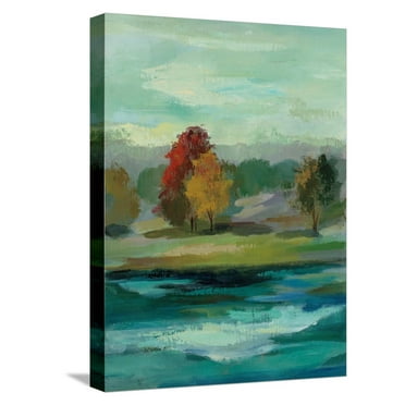 Art.com Malachite Lake II Stretched Canvas Print Wall Art by Silvia Vassileva, 12" x 16"