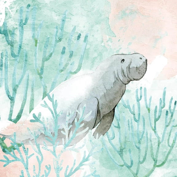 Art.com Manatee Swim Art Print by Kimberly Allen, 16" x 16"