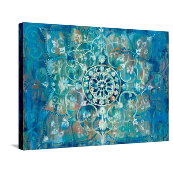 Art.com Mandala in Blue I Stretched Canvas Print Wall Art by Danhui Nai, 32" x 24"
