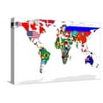 thumbnail image 1 of Art.com Map Of World With Flags In Relevant Countries, Isolated On White Background Stretched Canvas Print Wall Art by Speedfighter, 24" x 16", 1 of 4