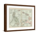 thumbnail image 1 of Art.com Map of Philippine Islands and Hawaii. Insets of Manila and Vicinity and Honolulu and Pearl Harbor Art Print by Encyclopaedia Britannica, Brown Frame Wall Art, 21" x 17", 1 of 5