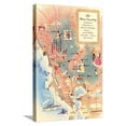 thumbnail image 1 of Art.com Map of California Wine Country Stretched Canvas Print Wall Art, 16" x 24", 1 of 4