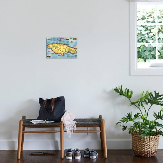 Art.com Map of Jamaica Art Print, 18" x 12"